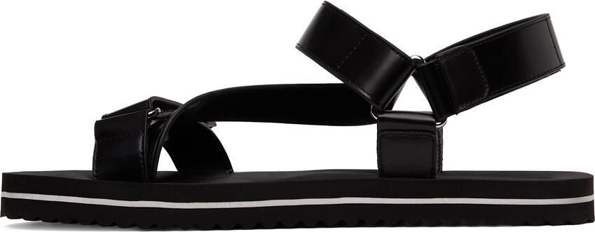 Burberry SSENSE Exclusive Black Leather Patterson Flat Sandals - Picture 4