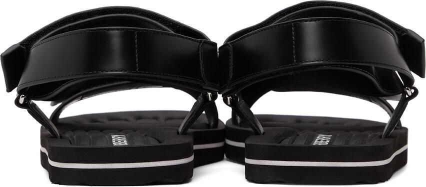 Burberry SSENSE Exclusive Black Leather Patterson Flat Sandals - Picture 3