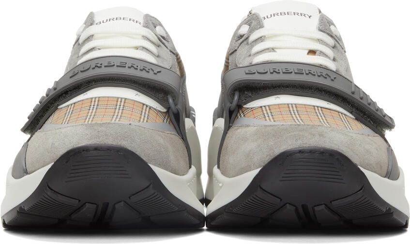 Burberry Suede & Leather Check Low Sneakers - Picture 3