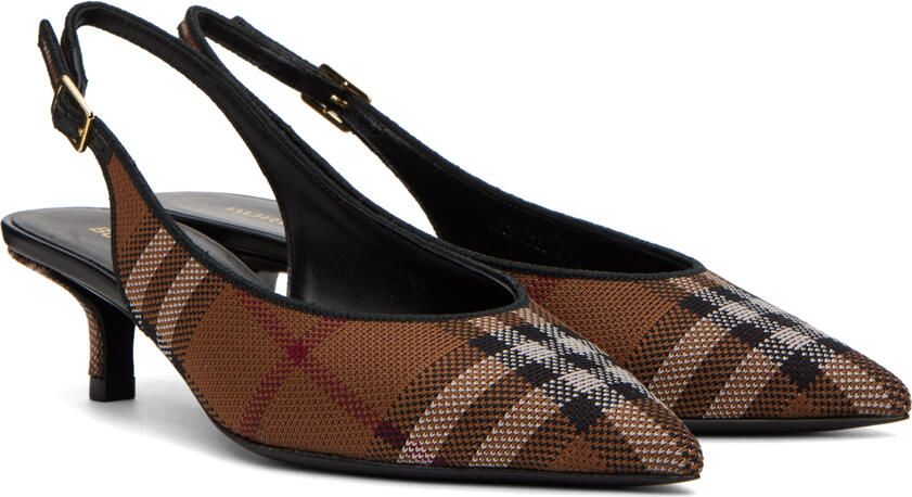 Burberry Tan Check Heels - Picture 2