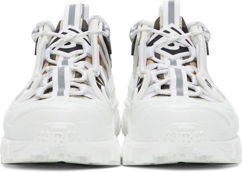 Burberry White & Beige Vintage Check Arthur Sneakers - Picture 3