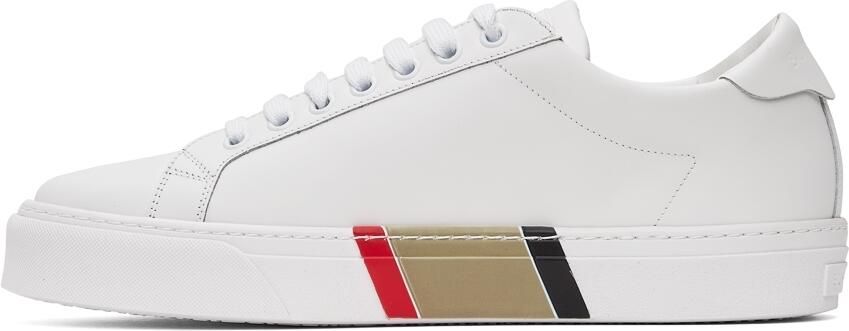 Burberry White Bio-Based Striped Sole Sneakers - Picture 4