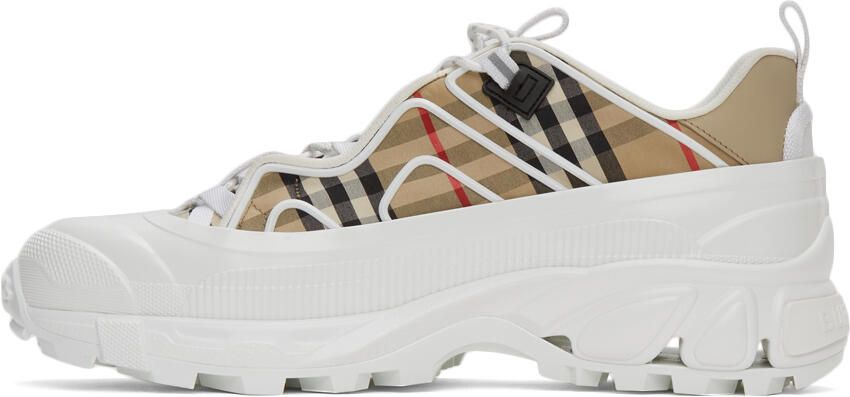 Burberry White Check Arthur Sneakers - Picture 4