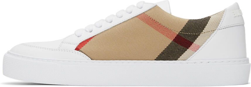 Burberry White Check Arthur Sneakers - Picture 4