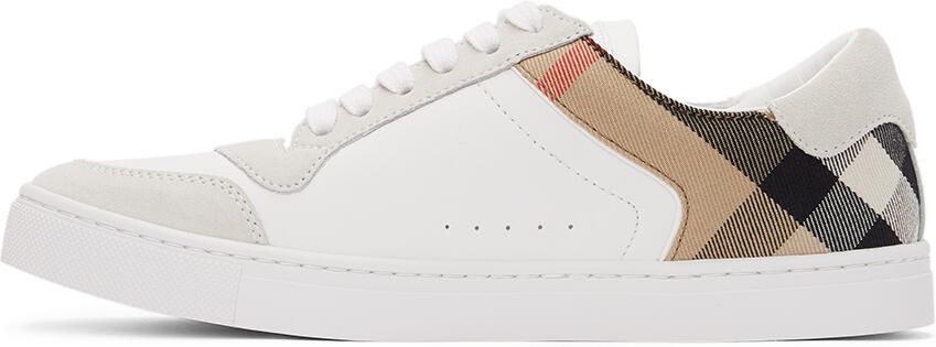 Burberry White Check Reeth Sneakers - Picture 2
