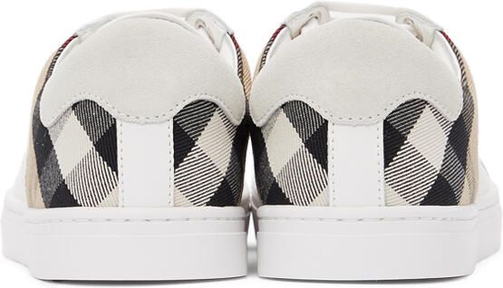 Burberry White Check Reeth Sneakers - Picture 4