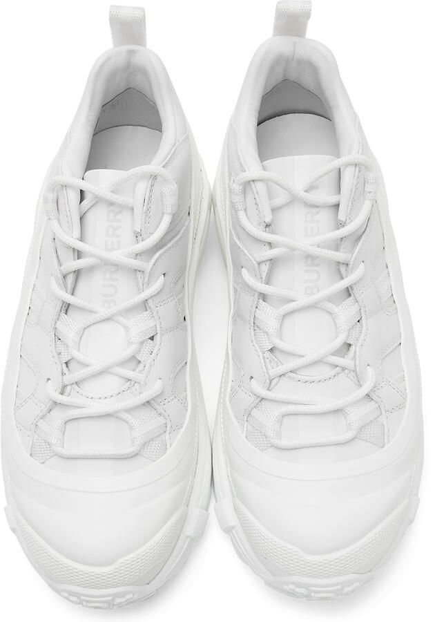 Burberry White Leather Arthur Sneakers - Picture 2
