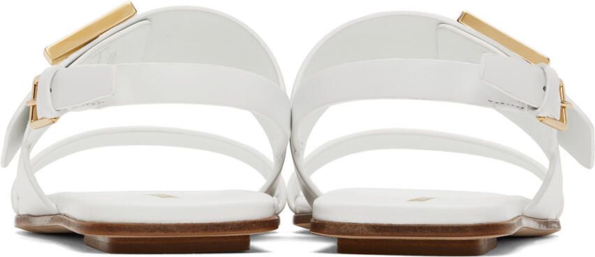 Burberry White Motif Flat Sandals