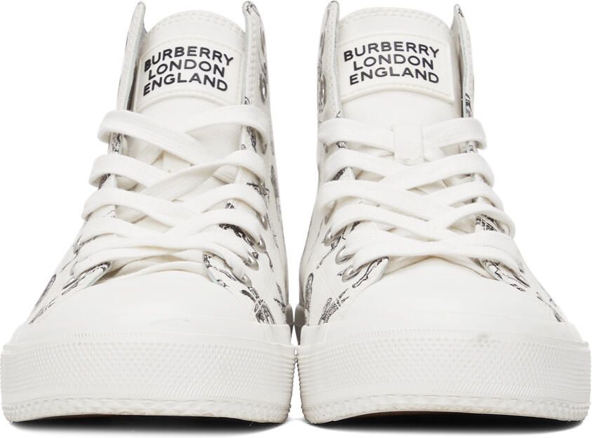 Burberry White Mythical Alphabet Larkhall Sneakers - Picture 2