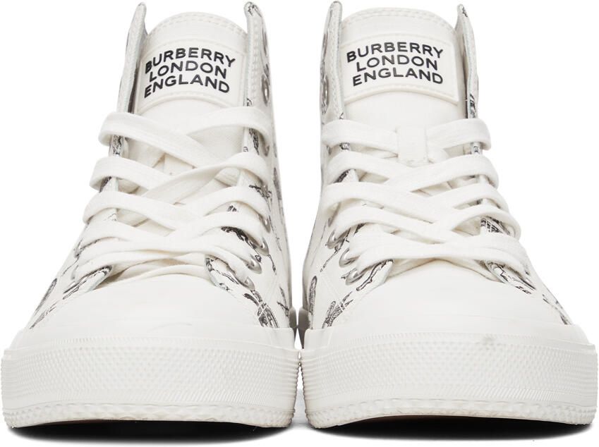 Burberry White Mythical Alphabet Larkhall Sneakers - Picture 2