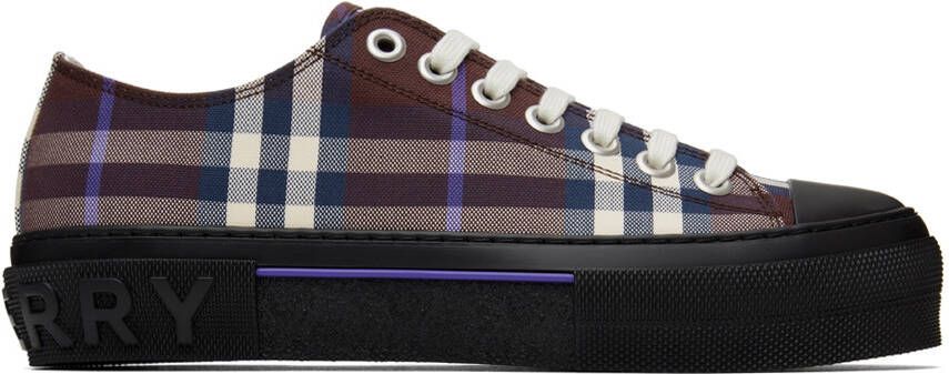 Burberry Burgundy Check Sneakers - Picture 5