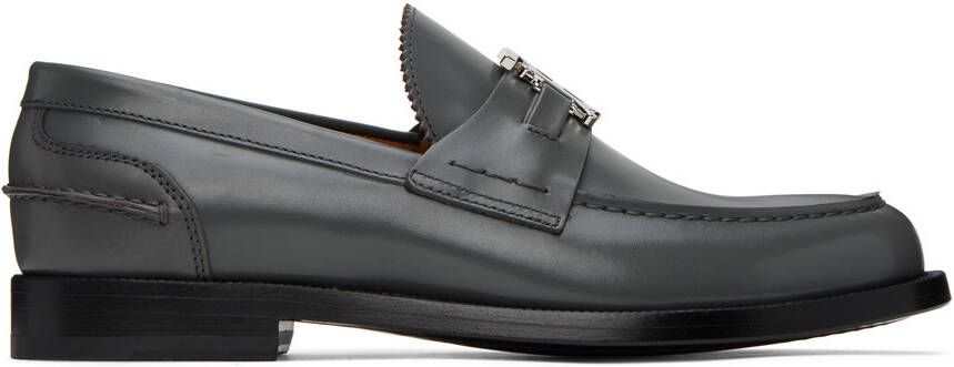 Burberry Gray Monogram Motif Loafers - Picture 4