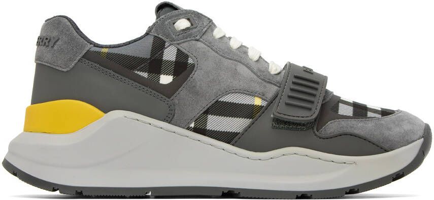 Burberry Gray Vintage Check Sneakers - Picture 5