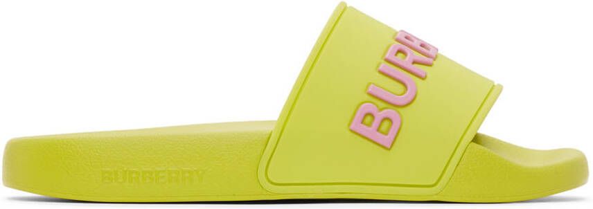 Burberry Green Furley Slides - Picture 4