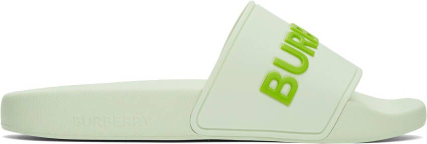 Burberry Green Furley Slides - Picture 5