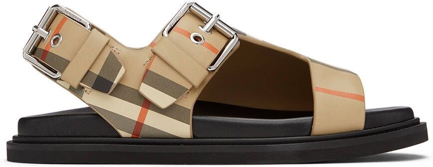 Burberry Kids Beige Check Sandals - Picture 2