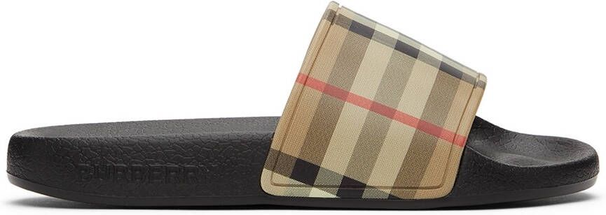 Burberry Kids Beige Check Slides - Picture 5