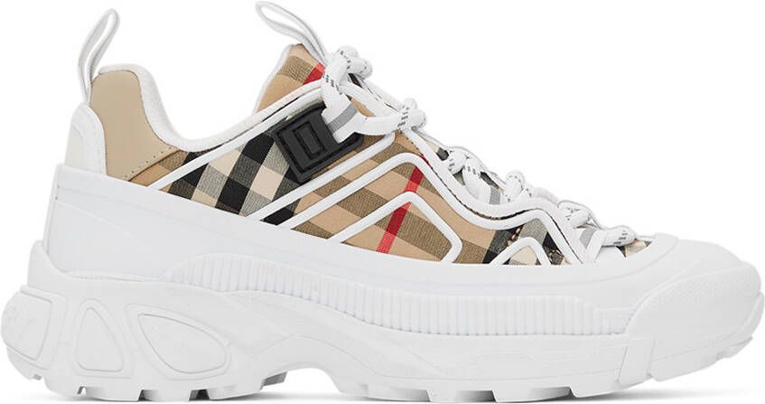 Burberry Kids Beige Check Sneakers