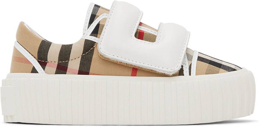 Burberry Kids Beige Check Sneakers