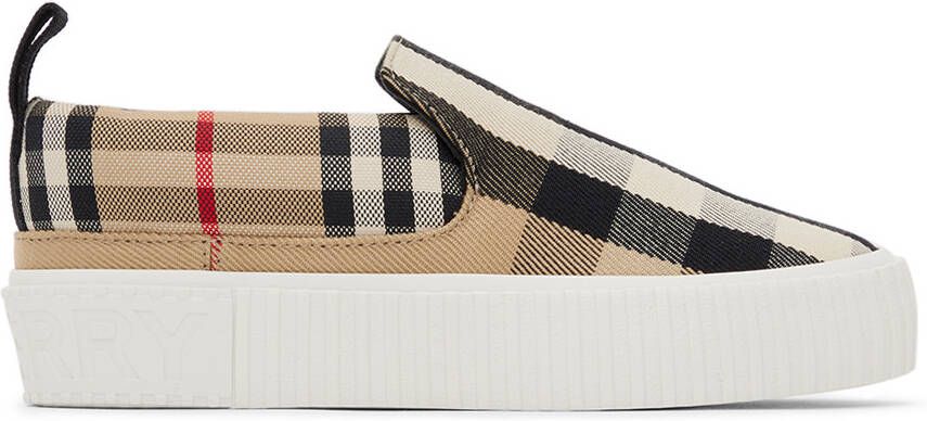 Burberry Kids Beige Check Sneakers