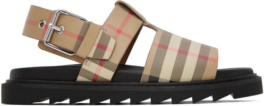 Burberry Kids Beige Vintage Check Sandals - Picture 4
