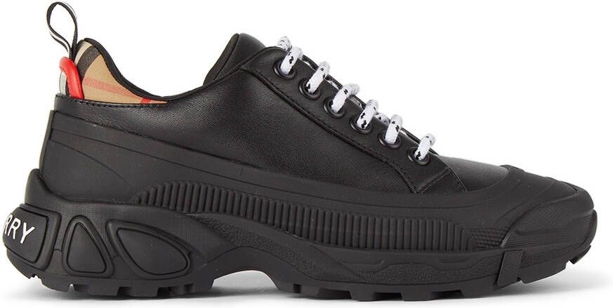 Burberry Kids Black Leather Vintage Check Sneakers - Picture 5