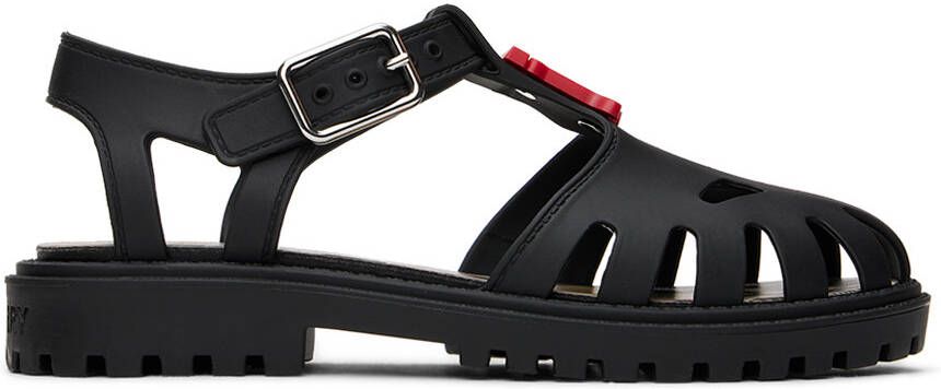 Burberry Kids Black Monogram Sandals
