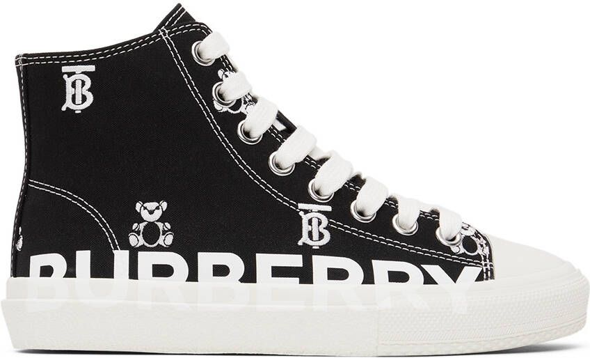 Burberry Kids Black Montage Print Sneakers