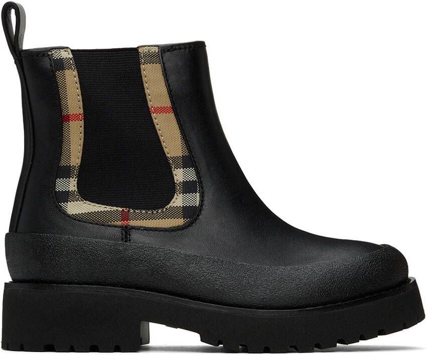 Burberry Kids Black Rosie Chelsea Boots - Picture 4
