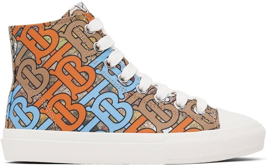 Burberry Kids Multicolor Monogram Map Sneakers - Picture 4