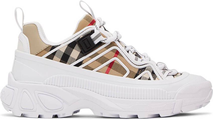 Burberry Kids White & Beige Arthur Sneakers