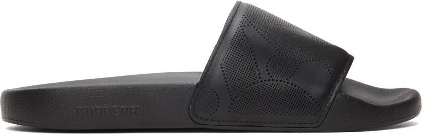 Burberry Leather Perforated Monogram Slides - Picture 5