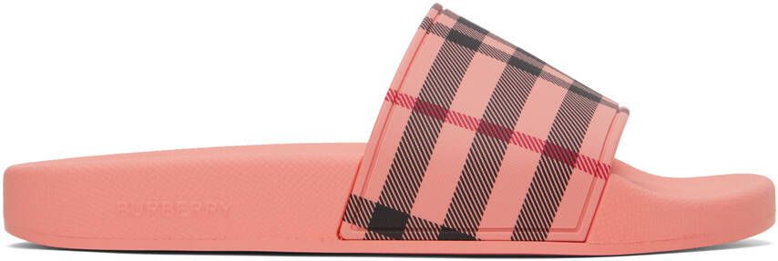 Burberry Pink Check Slides - Picture 5