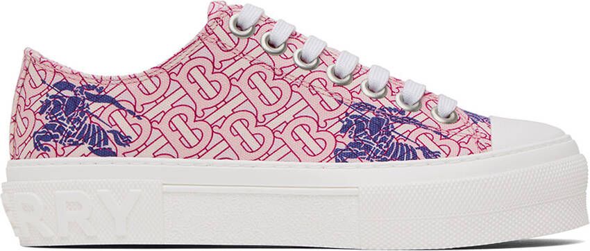 Burberry Pink Lace-Up Sneakers - Picture 5