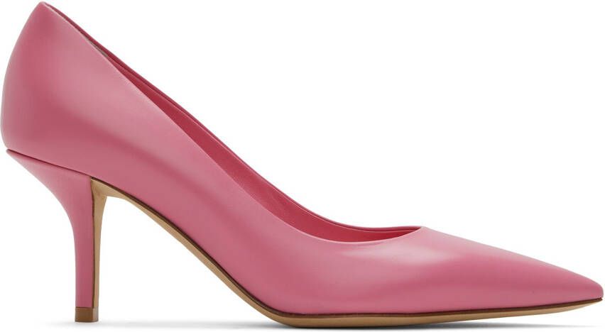Burberry Pink Leather Heels - Picture 5