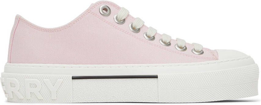 Burberry Pink Organic Cotton Low-Top Sneakers - Picture 5