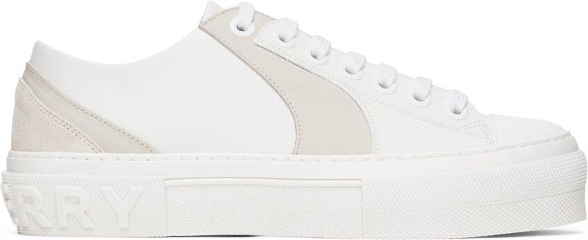 Burberry White & Gray Two-Tone Sneakers