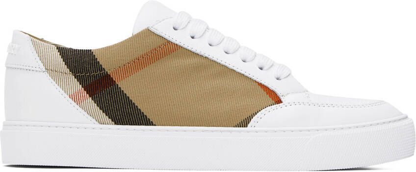 Burberry White & Tan House Sneakers - Picture 5