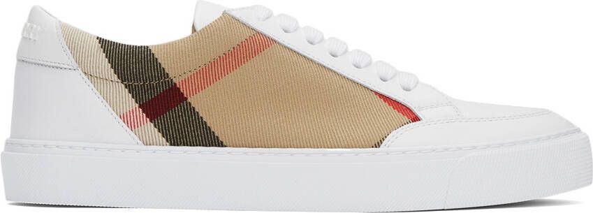 Burberry White Check Arthur Sneakers - Picture 5