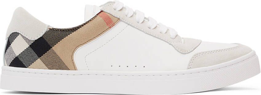 Burberry White Check Reeth Sneakers - Picture 5