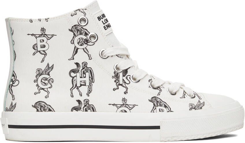 Burberry White Mythical Alphabet Larkhall Sneakers - Picture 5