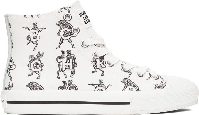 Burberry White Mythical Alphabet Larkhall Sneakers - Picture 5