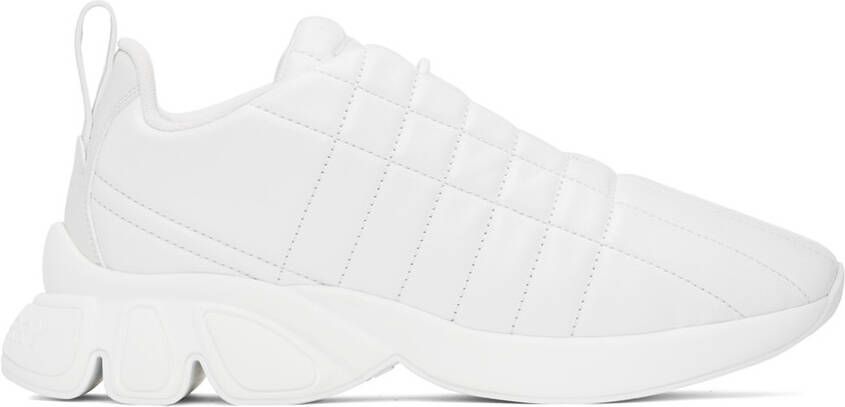 Burberry White Quilted Leather Classic Sneakers