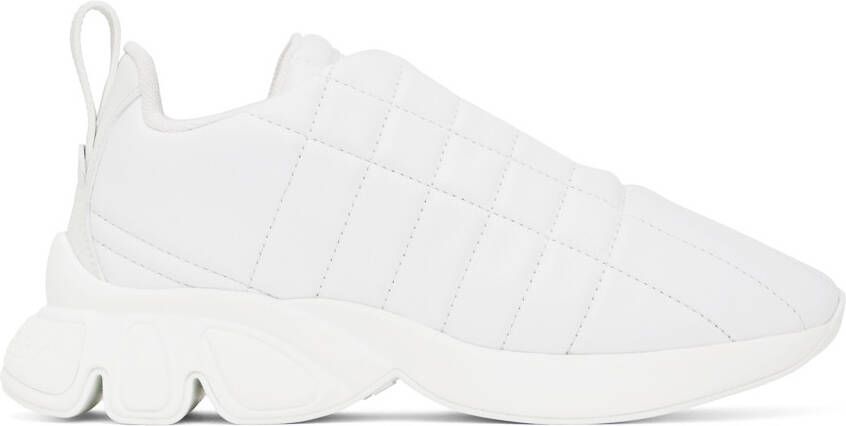 Burberry White Quilted Leather Sneakers