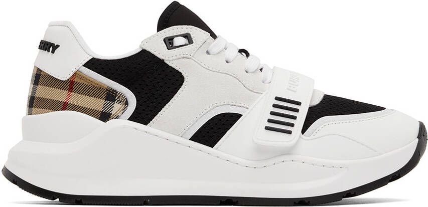 Burberry White Vintage Check Low-Top Sneakers - Picture 5