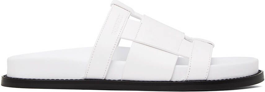 Burberry White Woven Slides - Picture 5