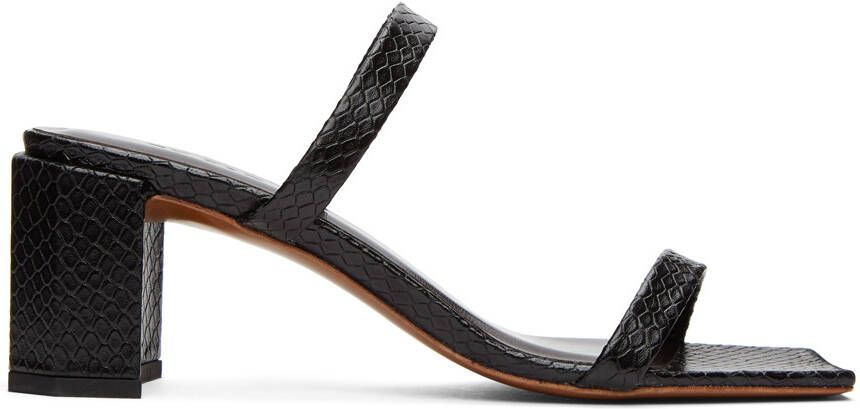 BY FAR Black Snake Tanya Heeled Sandals - Picture 5
