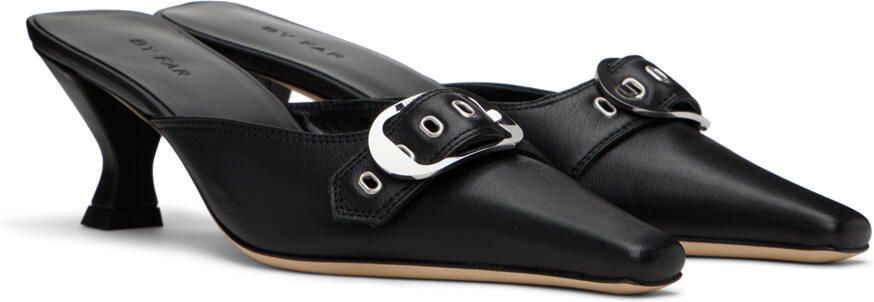 BY FAR Black Evelyn Mules