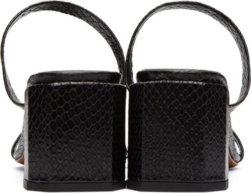 BY FAR Black Snake Tanya Heeled Sandals - Picture 4