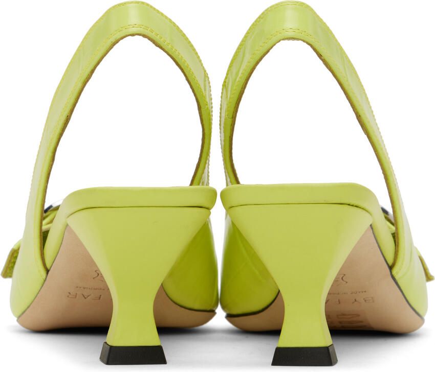 BY FAR Green Evita Heels
